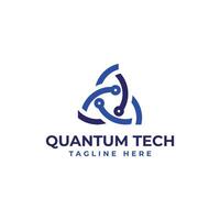 quantum technology logo design modern minimal circuit technology vector