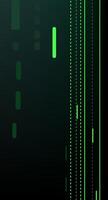 Digital data stream in futuristic cyberpunk style green and black color wallpaper background vector