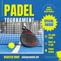 Blue Padel Tournament Instagram Post template