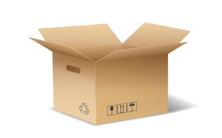 Open cardboard box for shipping vector