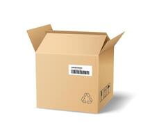 Open cardboard box for shipping vector