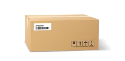 Brown cardboard shipping box vector