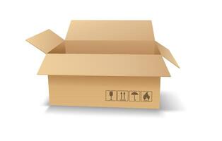 empty cardboard shipping box vector