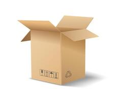 Open cardboard shipping box vector