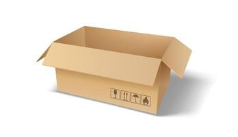 Empty cardboard storage box vector