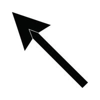 Black Arrow Pointing Upwards and to the Left vector