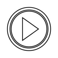 Circular Play Button Icon in Black and White vector