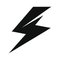 Black Lightning Bolt Icon on White Background vector