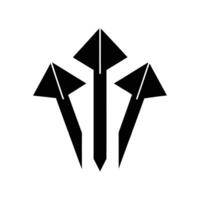 Trio of Upward Arrows on White Background vector
