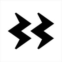 Double Lightning Bolt Arrow Symbol for Speed and Energy vector
