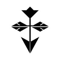 Arrow Symbol and Cross Design on White Background vector