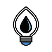Water Drop inside of a Light Bulb vector