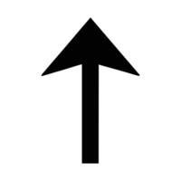 Black upward-pointing arrow icon vector