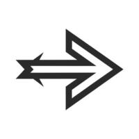 Geometric Arrow Icon on White Background vector
