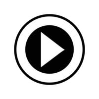 Play Button Icon in a Black Circle vector