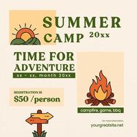 Simple Summer Camp Social Media Design template