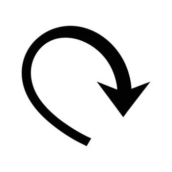 curvo flecha icono circular rotación y lazo símbolo vector