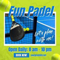 Green Blue Fun Padel Instagram Post template