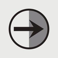 Circular Arrow Icon Indicating Right Direction vector