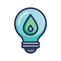 Lightbulb with Water Drop Sustainable Energy Concept vector