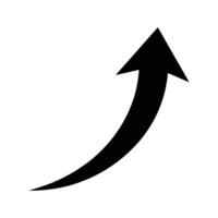 Curving Black Arrow Pointing Upwards vector