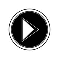 Black Play Button Icon on White Background vector