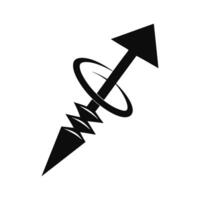 Swirling Arrow Symbol on White Background vector