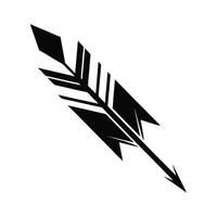 Black Arrow with Feathered Fletching vector