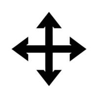 Four-headed directional arrows pointing in four directions vector