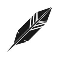 Black Feather Silhouette on White Background vector