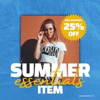 Summer Clothing And Essential Item Ads template