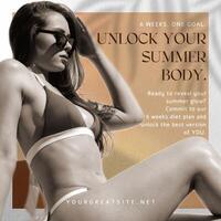 Minimalist Summer Body Diet Program Promotion Post for Instagram template