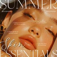 Summer Skincare Essentials Tips Instagram Post template