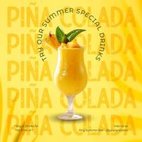 Summer Pina Colada Drink Promotion for Instagram Post template