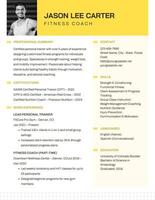 Personal Trainer Resume Template