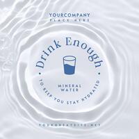 Drink Water PSA for Summer Instagram Post Template