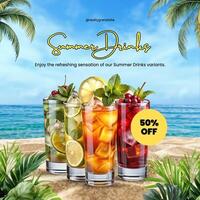 summer drink promo instagram post template
