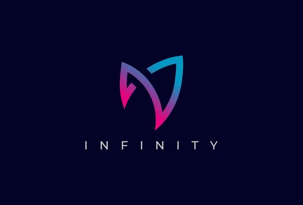 Abstract Letter N Infinity Symbol Logo