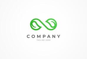 Infinity Logo Design, Infinity with leaf combination, infinity design template element, vector