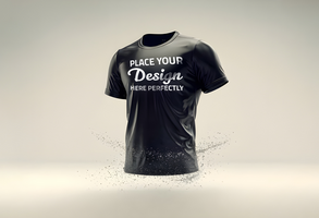 Dynamic t shirt mockup with a diffused background psd