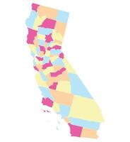 California with city map. Map of the U.S. state of California in multicolor. vector