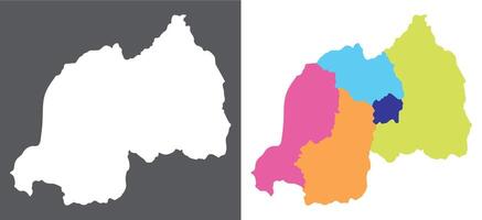 Rwanda map. Map of Rwanda in set multicolor vector