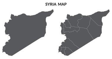 Syria map set. Map of Syria in set with grey color vector