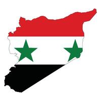 Syria map with country flag. Map of Syria with flag vector