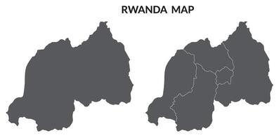 Rwanda map. Map of Rwanda in set grey color vector