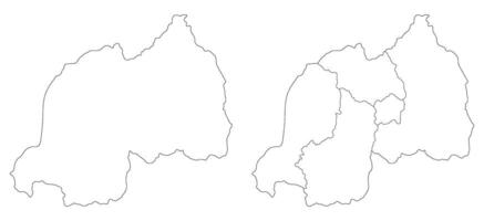 Rwanda map. Map of Rwanda in set white color vector