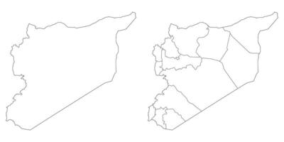 Syria map set. Map of Syria in set with white color vector