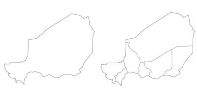 Niger map set. Map of Niger in set with white color vector