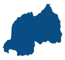 Rwanda map. Map of Rwanda in blue color vector