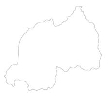 Rwanda map. Map of Rwanda in white color vector